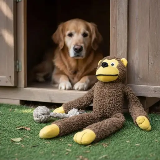 Brinquedo Macaco Chalesco para Cães – Pelúcia Interativa para Brincadeiras e Convivência Familiar 1 Macaco chalesco